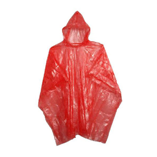 red emergency poncho with hood