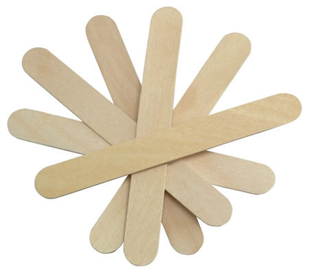 6 Wooden tongue depressors in fan like display