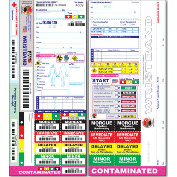 Front and Back of Triage Tag